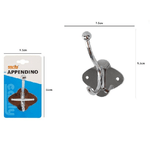 Cleafe-appendino Appendi Abiti Multiuso 1 Gancio Finitura Cromo Lucido 7.5x9.5cm 52669 -