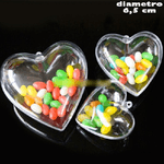 Trade Shop Traesio-set 3 Cuori Trasparenti Apribili Da Riempire Decorazione Natale 6,5 Cm -