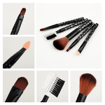 Trade Shop Traesio-set 5 Mini Pennelli Trucco Make Up Brush Ombretto Sopracciglia Portatile -