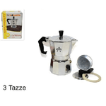 Trade Shop Traesio-caffettiera Moka Macchinetta Caffe' Espresso Classica Misura 3 Tazze Con Ricambi -