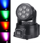 Trade Shop Traesio-proiettore Led Rgb Testa Mobile Rotante Effetti Disco Discoteca 7 Led Wash Dmx -