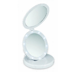 Trade Shop Traesio-doppio Specchio Eclipse Con Led Ingrandimento 5x Make Up Trucco Donna -