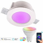 Trade Shop Traesio-faretto Smart Gesso Tondo Led Gu10 Wifi Luce Incasso Rgb Cct Alexa Google 125mm -