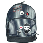 Trade Shop Traesio-zaino Zainetto Per Bambini Asilo Scuola Bad Alice Nero In Stoffa 30cm Con Zip -