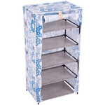 Trade Shop Traesio-scarpiera Salvaspazio Porta Scarpe Tessuto Tnt 44 X 30 X 89 Cm Azzurro -