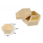 Trade Shop Traesio-scatola Portagioie Legno Con Bacheca Esagonale 3 Posti Scomparti 7x5.5cm 74021a -