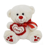 Trade Shop Traesio-orso Con Cuore Love E Fiocco 25 Cm Peluche Pupazzo San Valentino 2 Colori 67808 -