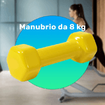 Trade Shop Traesio-manubrio Singolo 8 Kg In Vinile Allenamento Esercizi Casa Palestra Workout Fit -