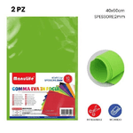 Trade Shop Traesio-12pz Fogli In Gomma Eva Colore Verde Chiaro Materiale Alta Qualità 40x60cm 2mm -