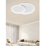 Trade Shop Traesio-plafoniera Led Lampadario Soffitto Design A 2 Cerchi Bianco Moderno 45w Pn-26-3c -