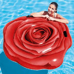 Trade Shop Traesio-materassino Isola Gonfiabile Stampa Rosa Rossa Pvc Mare Piscina 137 X 132 Cm -