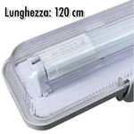 Trade Shop Traesio-plafoniera Stagna Completa Di Tubo Neon A Led 120cm Per Soffitto A Parete Ip65 -