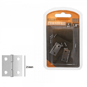 Trade Shop Traesio-set 2 Pezzi Cerniere Per Porte Mobili Armadi Sportelli Ante 25 Mm Silver 69030 -