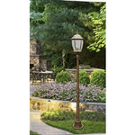 Trade Shop Traesio-lampione Giardino Lanterna Vetro E27 Luce Esterno Alluminio 178x24cm Bronzo Es35 -