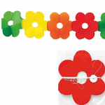 Trade Shop Traesio-set 3 Pezzi Festoni Carta Fiore 3 Metri Fiori Colorati Multicolor Bandierine -