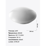 Trade Shop Traesio-plafoniera Da Soffitto Faretto Led 24w Tondo Rotondo Pannello 2160lm 39cm Design Moderno -