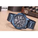 Trade Shop Traesio-orologio Polso Acciaio Longbo Uomo Blu Analogico Classico Elegante Waterproof -