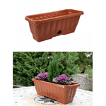 Trade Shop Traesio-balconetta Fioriera Rettangolare 50x17x20 Cm Vaso In Plastica Cassetta Sottovaso -