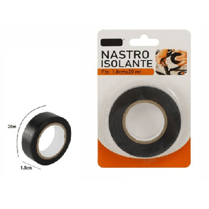 Trade Shop Traesio-nastro Isolante Rotolo Nero 1,8 Cm X 20 Metri Elettricista Fai Da Te Pvc 69844 -