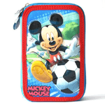 Trade Shop Traesio-astuccio A 3 Zip Disney Mickey Mouse Con Accessori Per La Scuola E Il Disegno -