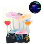 Trade Shop Traesio-decorazione Pianta Funghi Acquario Fiori Di Loto Fungo Fluorescente Pesci -