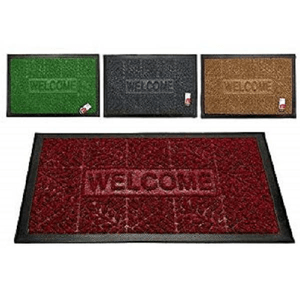 Trade Shop Traesio-zerbino Tappeto In Gomma Scritta Welcome Rettangolare 60x40cm Antiscivolo Ingresso -