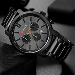 Trade Shop Traesio-orologio Polso Curren 8315 Uomo Analogico Quarzo Moderno Nero Quad Nero -