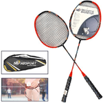 Trade Shop Traesio-set 2 Racchette Badminton Professionale Manico Ergonomico Con Borsa Custodia -