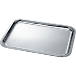 Trade Shop Traesio-vassoio Da Portata Da Tavola In Accioio Inox Rettangolare 39x29cm Hotelleria -