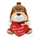 Trade Shop Traesio-cane Peluche 35cm Con Cuore Scritta "ti Regalo Il Mio Cuore" San Valentino 67778 -