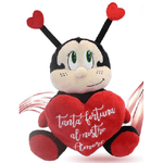 Trade Shop Traesio-coccinella In Peluche Con Cuore 30 Cm Porta Fortuna Regalo San Valentino 95370 -