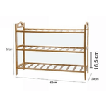 Trade Shop Traesio-scarpiera Porta Scarpe 3 Ripiani Piani Legno Bamboo Bambu Scaffale Mobile 69412 -