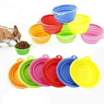 Trade Shop Traesio-set 2 Pezzi Ciotole Pieghevole In Silicone Da Viaggio Scodella Per Cani Gatti Animali -