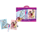 Trade Shop Traesio-set Diari Segreti Principesse Disney Lucchetto Chiavi Penne Glitterate Colorate -