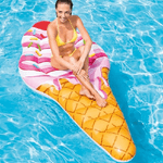 Trade Shop Traesio-materassino Isola Gonfiabile Cono Gelato In Pvc Mare Piscina 224x107cm -