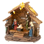 Trade Shop Traesio-presepe Natale Illustrazione Natalizia 3 Led Poliresina A Batteria 13x13x5 Cm -