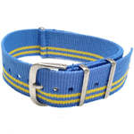 Trade Shop Traesio-cinturino Nylon Universale Ricambio Orologio Larghezza 20mm Azzurro Giall -