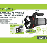 Trade Shop Traesio-torcia A Led Ricaricabile Tekone Tk2668 Portatile 5200mah 20 Led Luce -