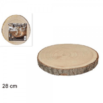 Trade Shop Traesio-base Tronco Legno Naturale Decorativa Disco Per Ornamento Diametro 28 Cm Rotondo -