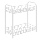 Trade Shop Traesio-carrello Portaoggetti Porta Oggetti 2 Ripiani Bianco Per Cucina Bagno 36x20x30cm -