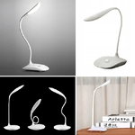 Trade Shop Traesio-lampada Da Scrivania A 20 Led Bianco Luce Regolabile Collo Ergonomico Flessibile -