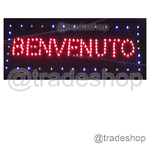 Trade Shop Traesio-insegna Luminosa A Led Scritta Benvenuto Per Bar Negozi Uffici Commercio -