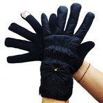 Trade Shop Traesio-guanti Da Neve Nero Donna Fiocco Touch Impermeabili Fodera Pile -