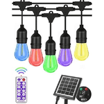 Trade Shop Traesio-catena Luminosa Solare Da Esterno Giardino 10 Mt 10 Lampadine Luce Rgb Mz-lxy -