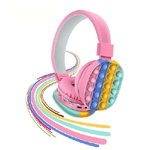 Trade Shop Traesio-cuffie Popit Rosa Bambine Wireless Radio Bluetooth Arcobaleno Pieghevole Sd Usb -