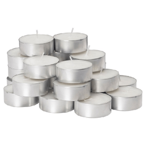 Trade Shop Traesio-mini Candele Lumini Bianco Tealight 100pz In Cera Naturale Durata 3,5 Ore -