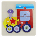 Trade Shop Traesio-puzzle 3d Blocchi Legno Forma Di Treno Educativo Colorato Gioco Bambini Trenino -