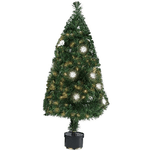 Trade Shop Traesio-albero Di Natale Fibra Ottica Flower 60cm 60 Punte 9 Fiori Colore Verde -