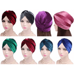 Trade Shop Traesio-turbante Velluto Annodata Fascia Elastica Retro Ferma Capelli Cuffia Bandana -