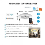 Trade Shop Traesio-plafoniera Con Ventilatore Dimmerabile 40w Silensioso App Telecomando 323115-1 -